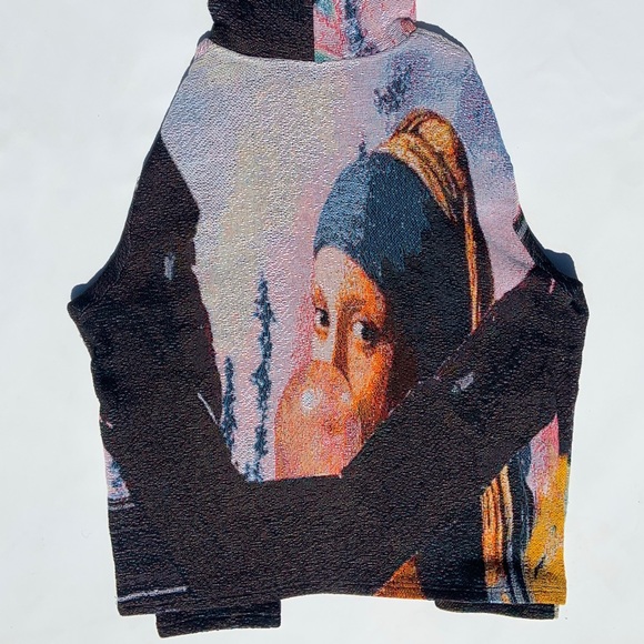 Girl With A Pearl Tapestry Blanket Hoodie - Picture 2 of 7